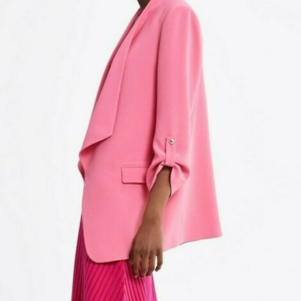 ZARA WOMAN LOOSE-FITTING COLLAR BLAZER WITH LAPEL - Picture 2 of 4